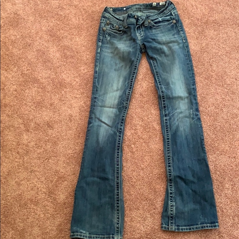 MissMe jeans w/ Zerbra print pockets